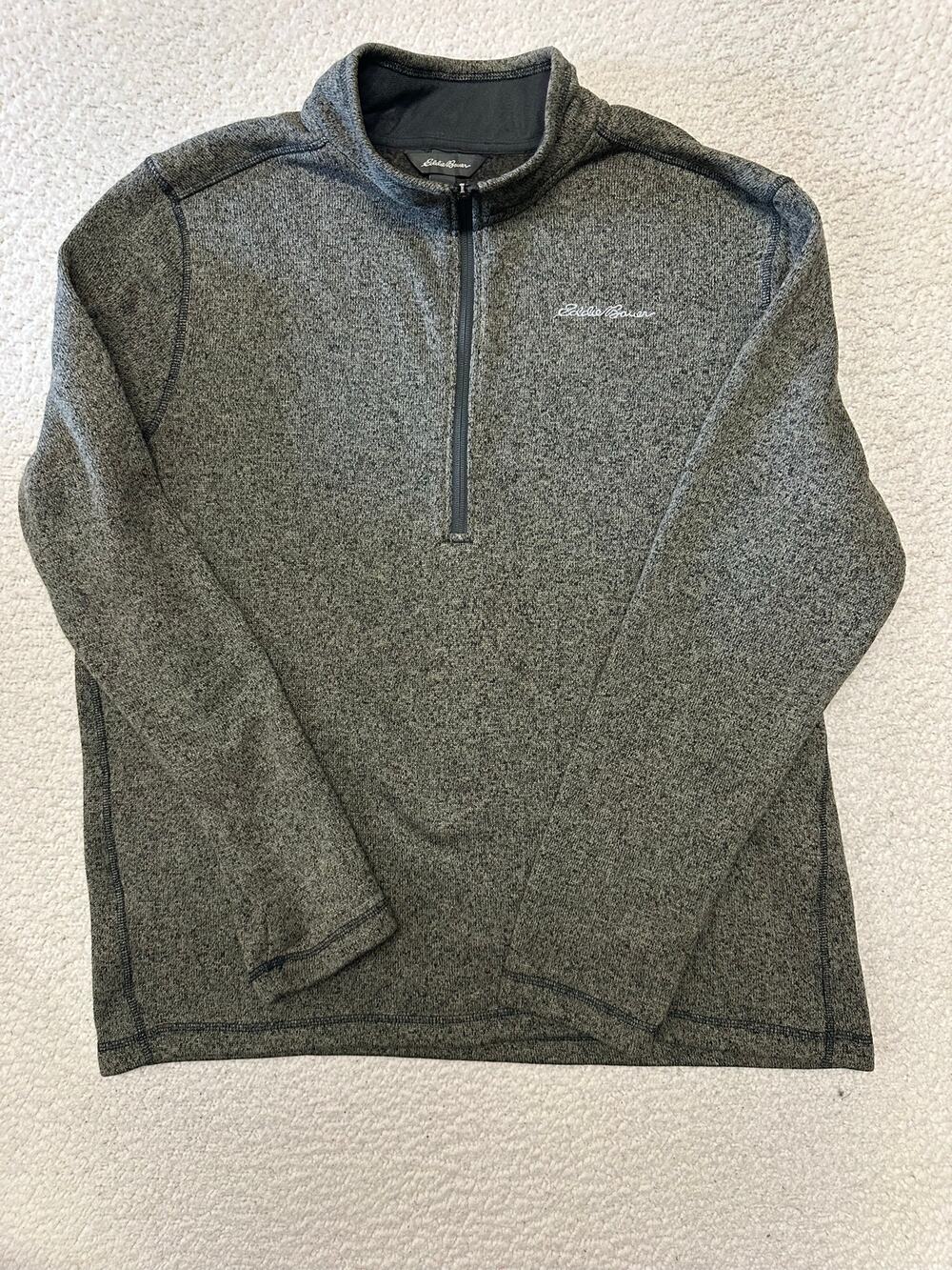 Eddie Bauer Mens 1/4 Zip Fleece Pullover Sweatshirt Large
